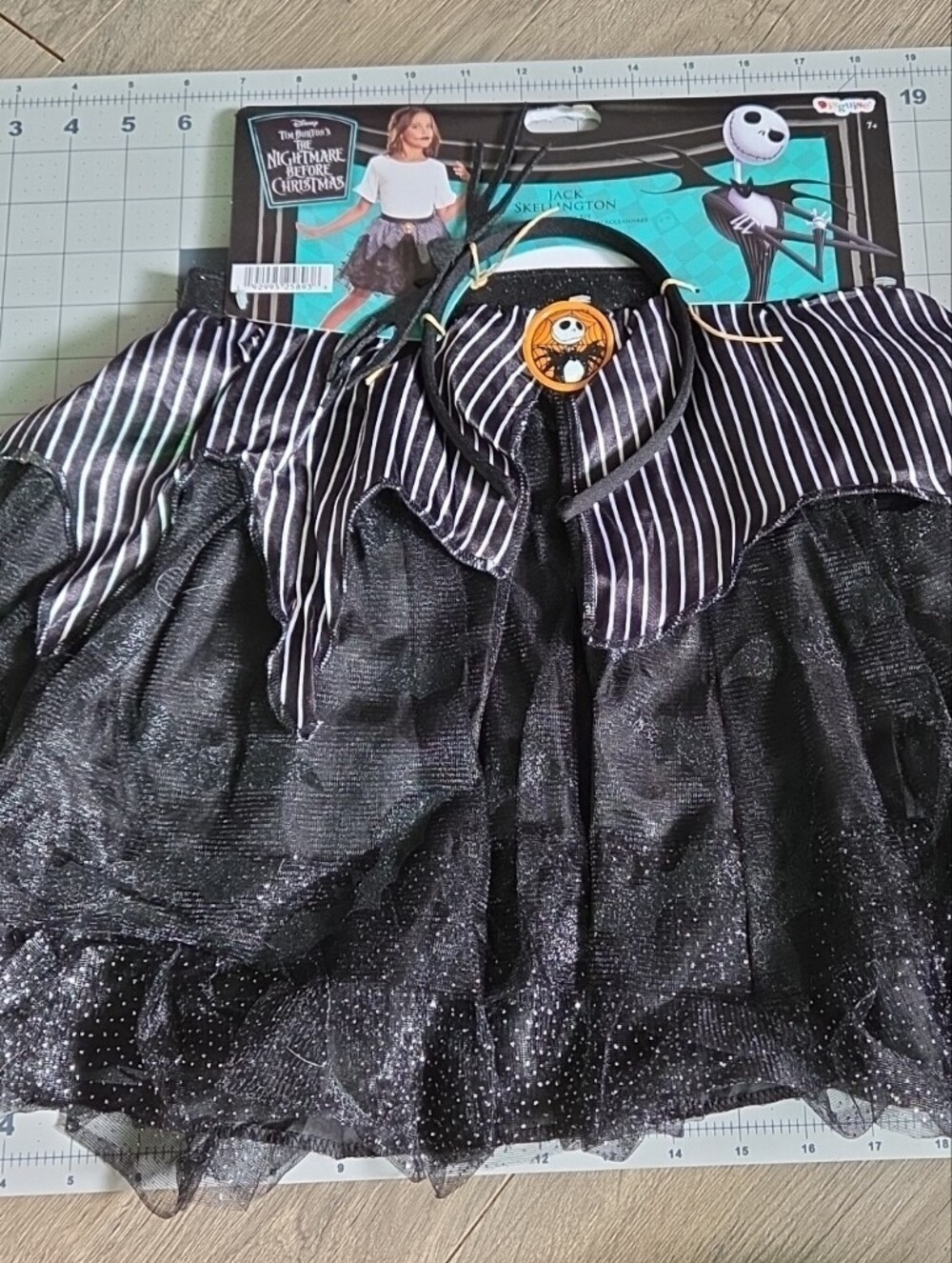 Disney Jack Skellington Black and White Striped Tutu Skirt